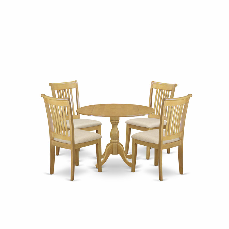 L'ensemble de meubles de salle à manger 3 pièces contient une table de cuisine ronde avec Dropleaf et 2 chaises de salle à manger, 42 x 42 pouces, chêne