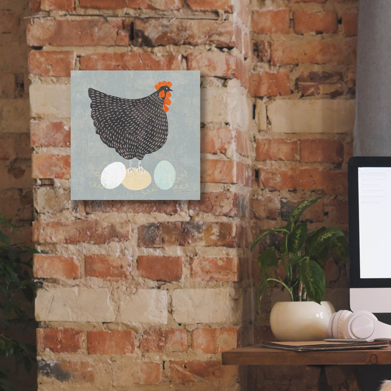 Art mural sur toile Gracie Oaks «Fresh Eggs 1 No Words» par Sue Schlabach, 26 po x 26 po, H 12 po x l 12 po x P 0,75 po
