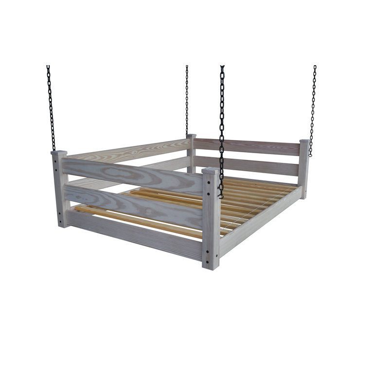 Adrow Solid Wood Hanging Daybed, Homestead Gray Stain, Full/Double