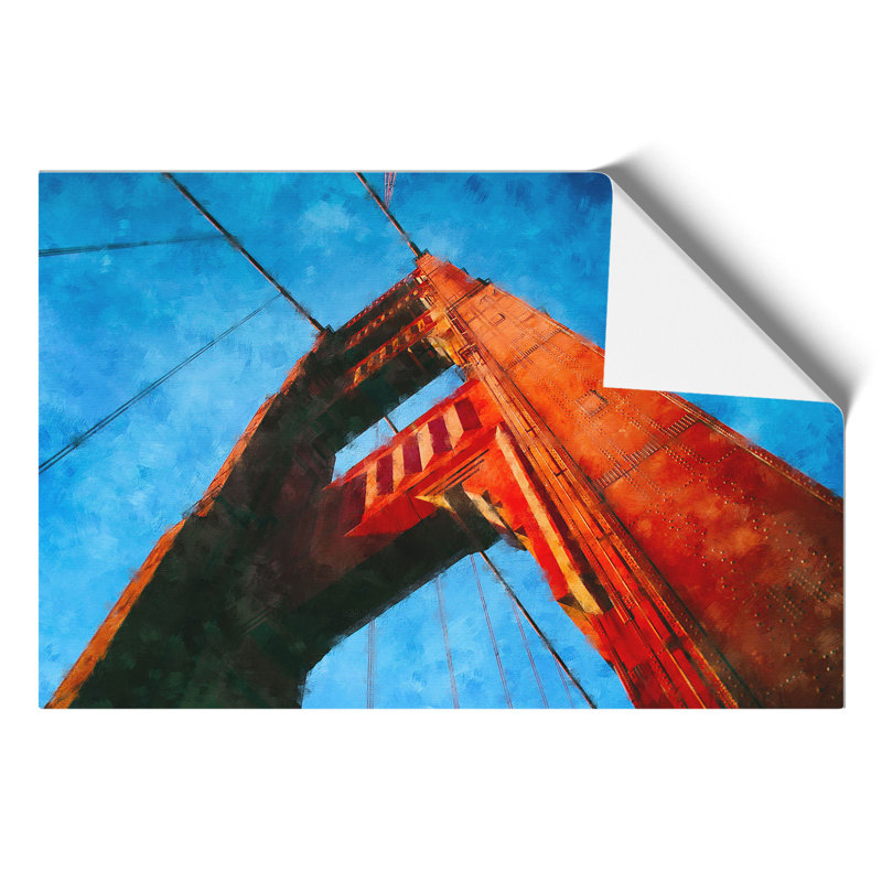 Golden Gate Bridge Painting - Frameless Print, 42cm H x 59cm W x 0.1cm D