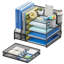 Organisateur de bureau en filet avec porte-classeur, organisateur de bac à papier en papier à 5 niveaux, organisateur de bureau et rangement avec tiroir-62430542