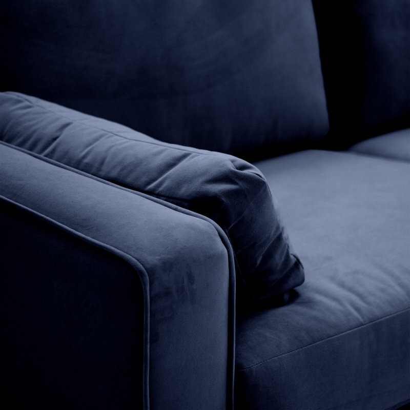 Millerville Velvet Sofa, Navy, 93"H x 140"W x 93"D