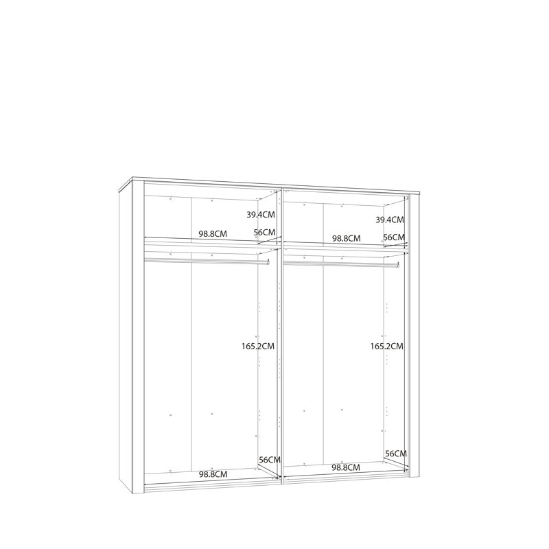 Ortiz 4 Door Manufactured Wood Wardrobe, Silver