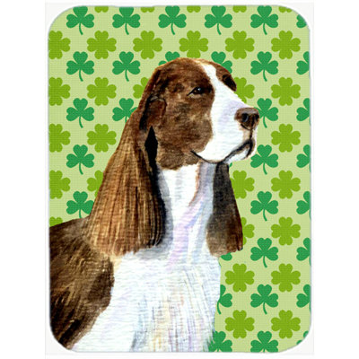 Shamrock Lucky Irish Wood Glass Cutting Board