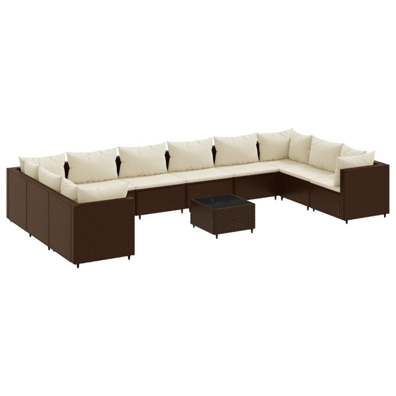  Patio Lounge Set Brown, Cream White, Cream White, Brown