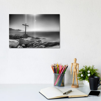Cross On The Rocks by Glauco Meneghelli - Wrapped Canvas Print