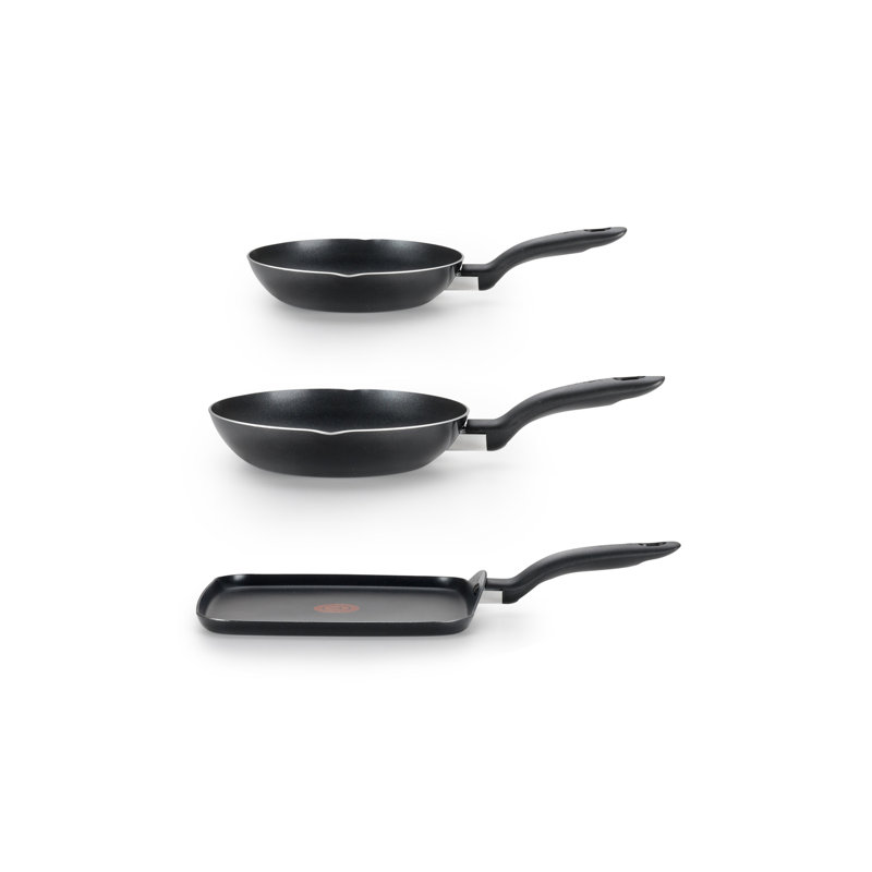 T-fal Culinaire Nonstick Cookware, 3 Piece Set, Black