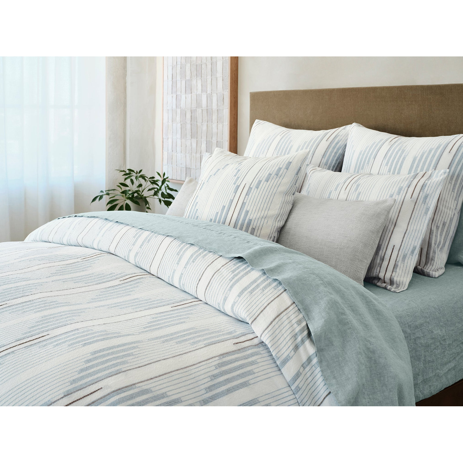 Morelia Organic Cotton Percale Duvet Cover, Full/Queen Duvet Cover, Wave
