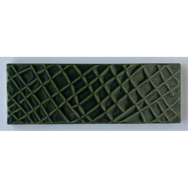 Erin Adams Textura 3" x 9" Ceramic Vintage Subway Tile, Terra