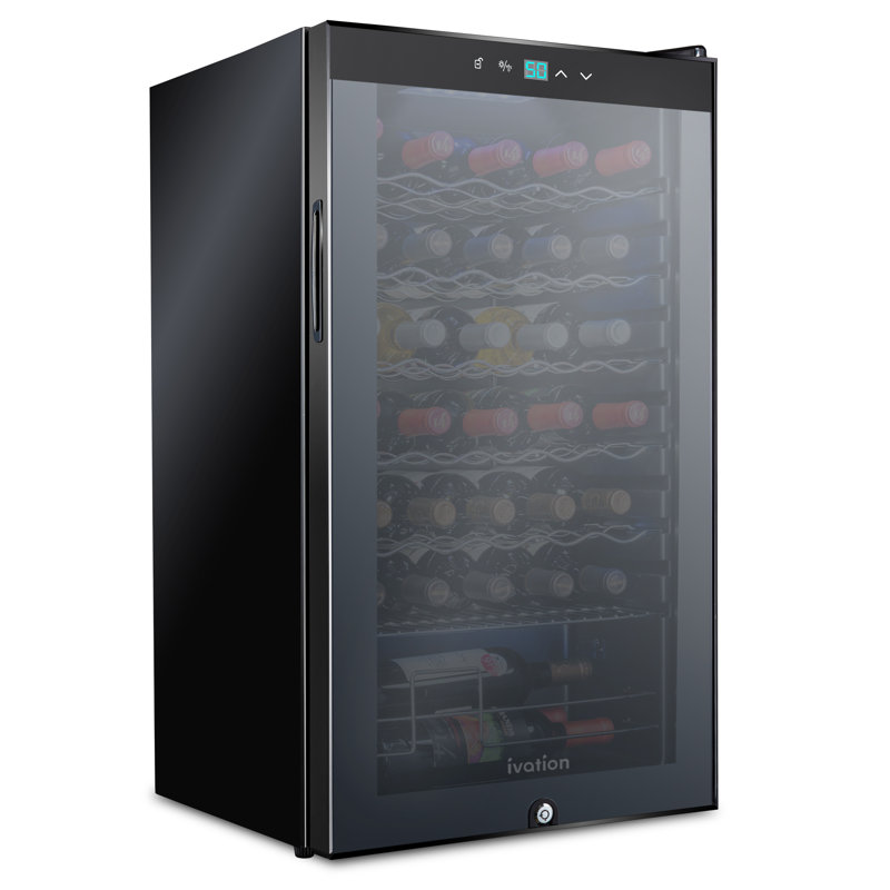 Ivation Single Zone 18.7'' Freestanding 34 Bottle Wine Refrigerator