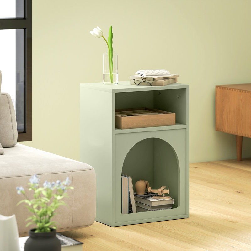 40cm W Manufactured Wood Bedside Table, Green
