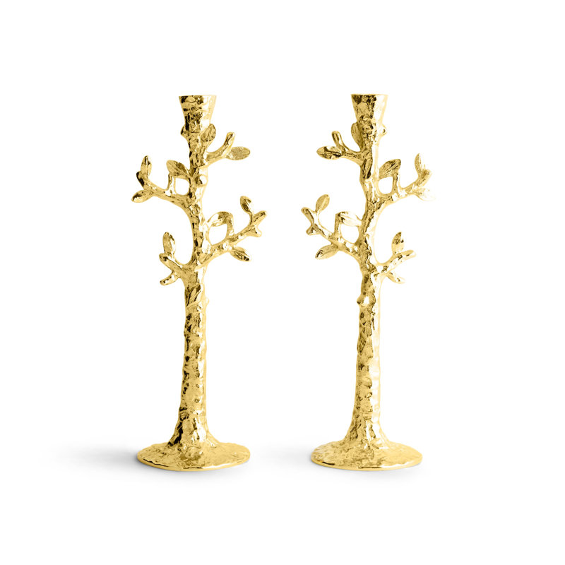 Tree of Life Candleholders, Gold