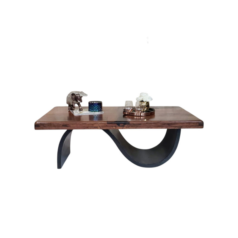 Spanish Hacienda Natural Mesquite And Wrought Iron Rectangular Coffee Table