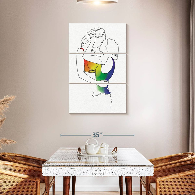«Lesbiennes en amour», H 45 po x l 28 po