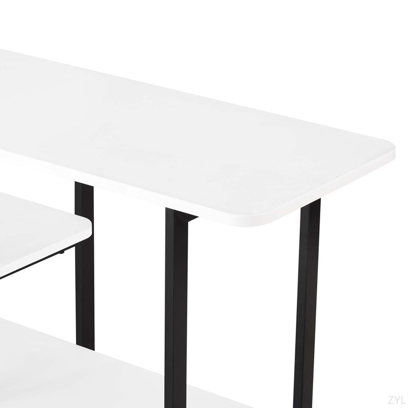 Console 71 po avec tablette, Blanc