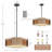 Amonte 4 - Light Dimmable Farmhouse Metal Wood Grain Drum Chandelier for Kitchen Island Dining Room Entryway