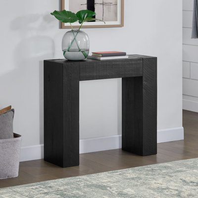 Console en bois massif 36 po Stockyard, noir