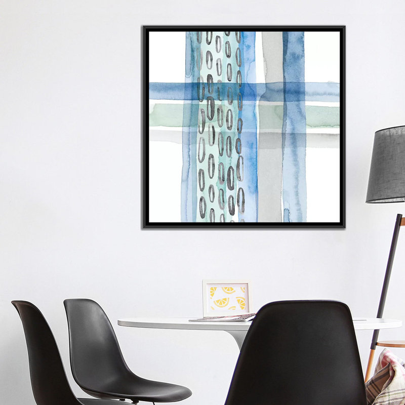« cross couture iv », impression sur toile, H 18 po x l 18 po x P 1,5 po, Toile avec cadre noir, Pas de tapis