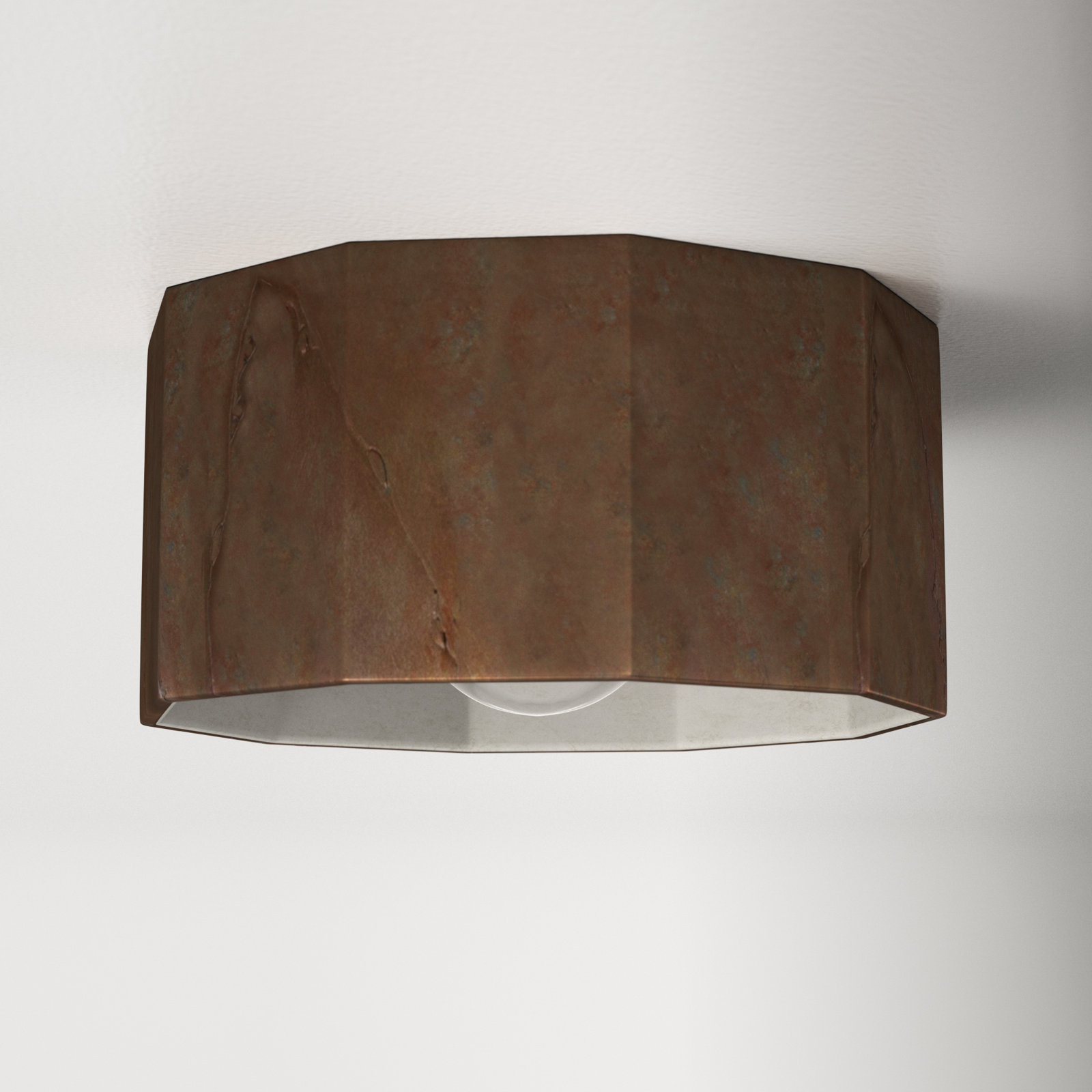 Logan 12" Single Light Flush Mount, Tierra Red Slate