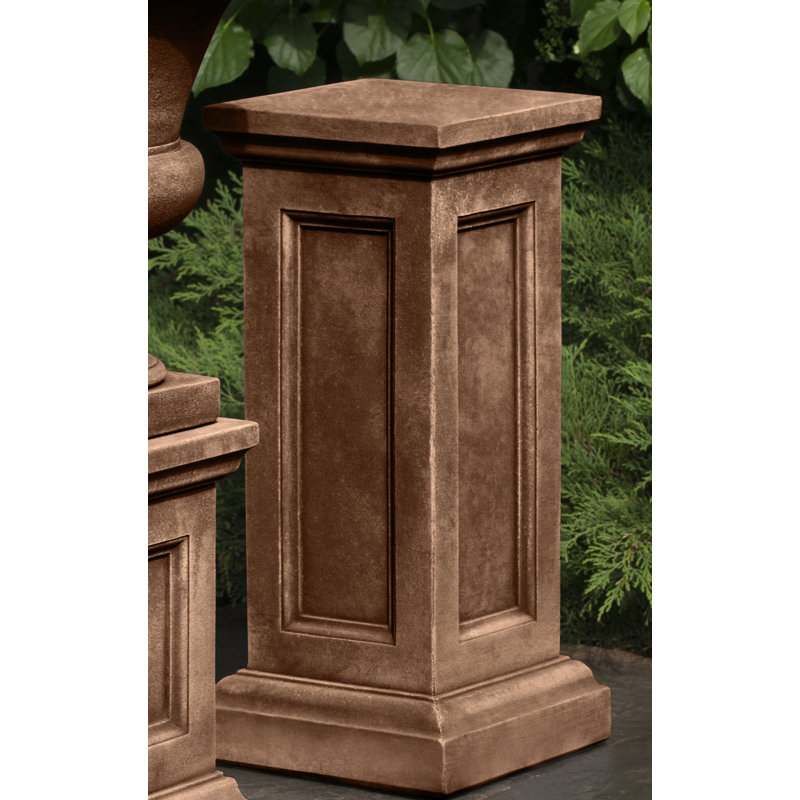 Handcrafted Abstract Pedestal, 22.5'' H x 10.25'' W x 10.25'' D, Brownstone