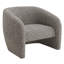 Fauteuil d'appoint en tweed gris avec accoudoirs rembourrés intégrés et incurvés