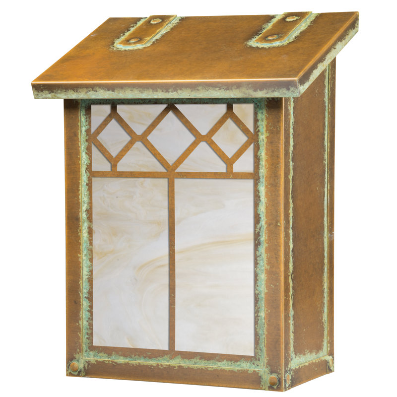Matrix Brass Wall Mounted Mailbox, New Verde, Gold Iridescent