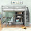 Lit mezzanine double avec bureau, tiroirs et cabine-1291021251