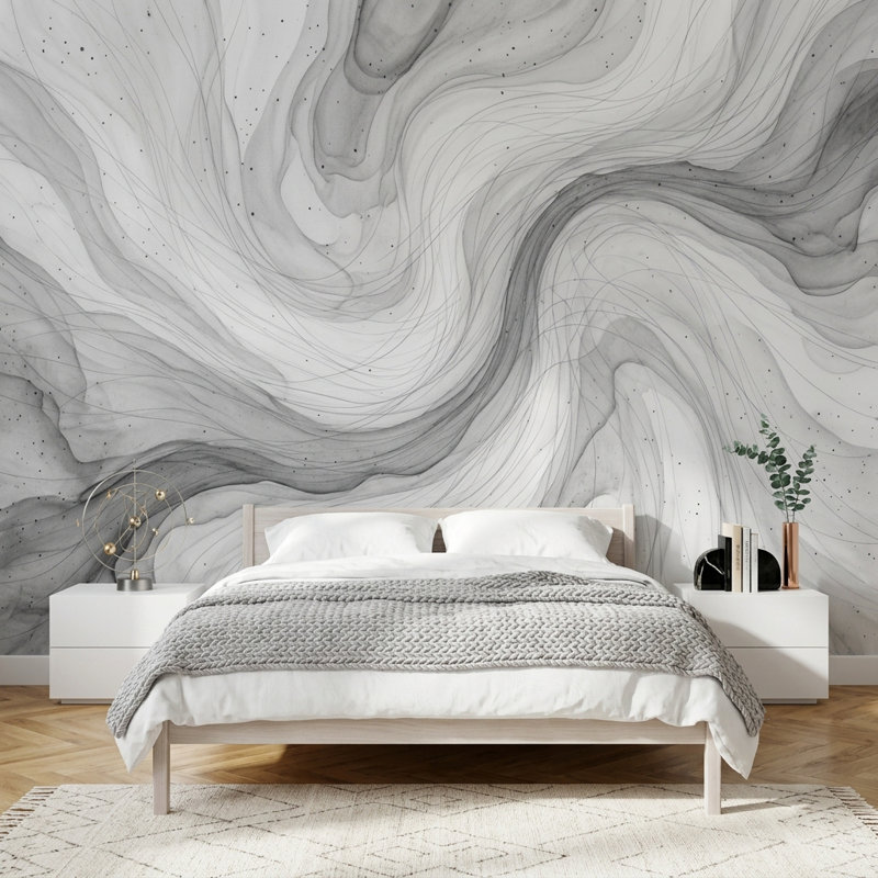 Papier peint sur fond blanc avec fond clair et décoration murale amovible, 160 po x 108 po, Non tissé