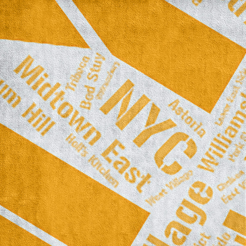 Bath Towel, Orange, Microfiber, New York