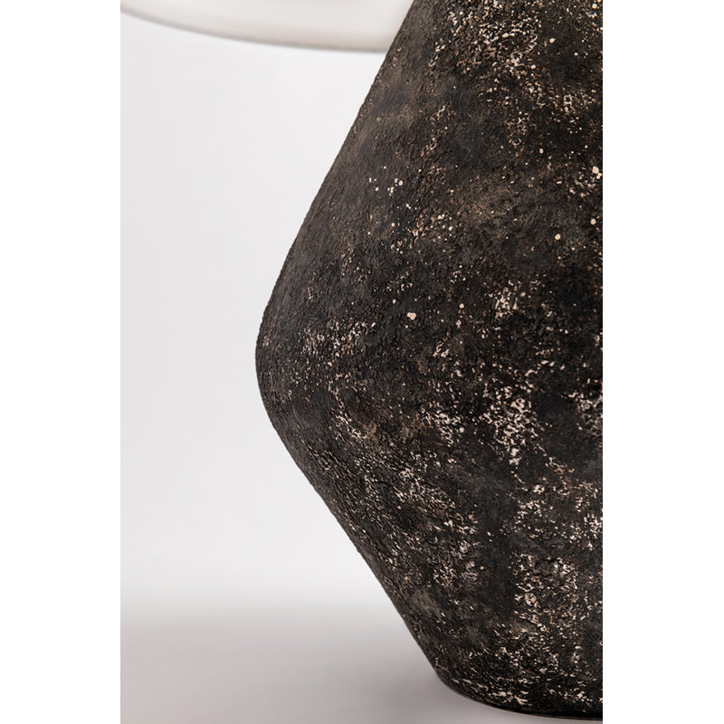Graystone Ceramic Table Lamp with Off-White Linen Shade