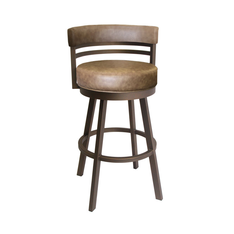 Tabouret de bar et de comptoir Belvie, Bronze ensoleillé, Tabouret de comptoir (siège d'une hauteur de 26 p, Light Brown