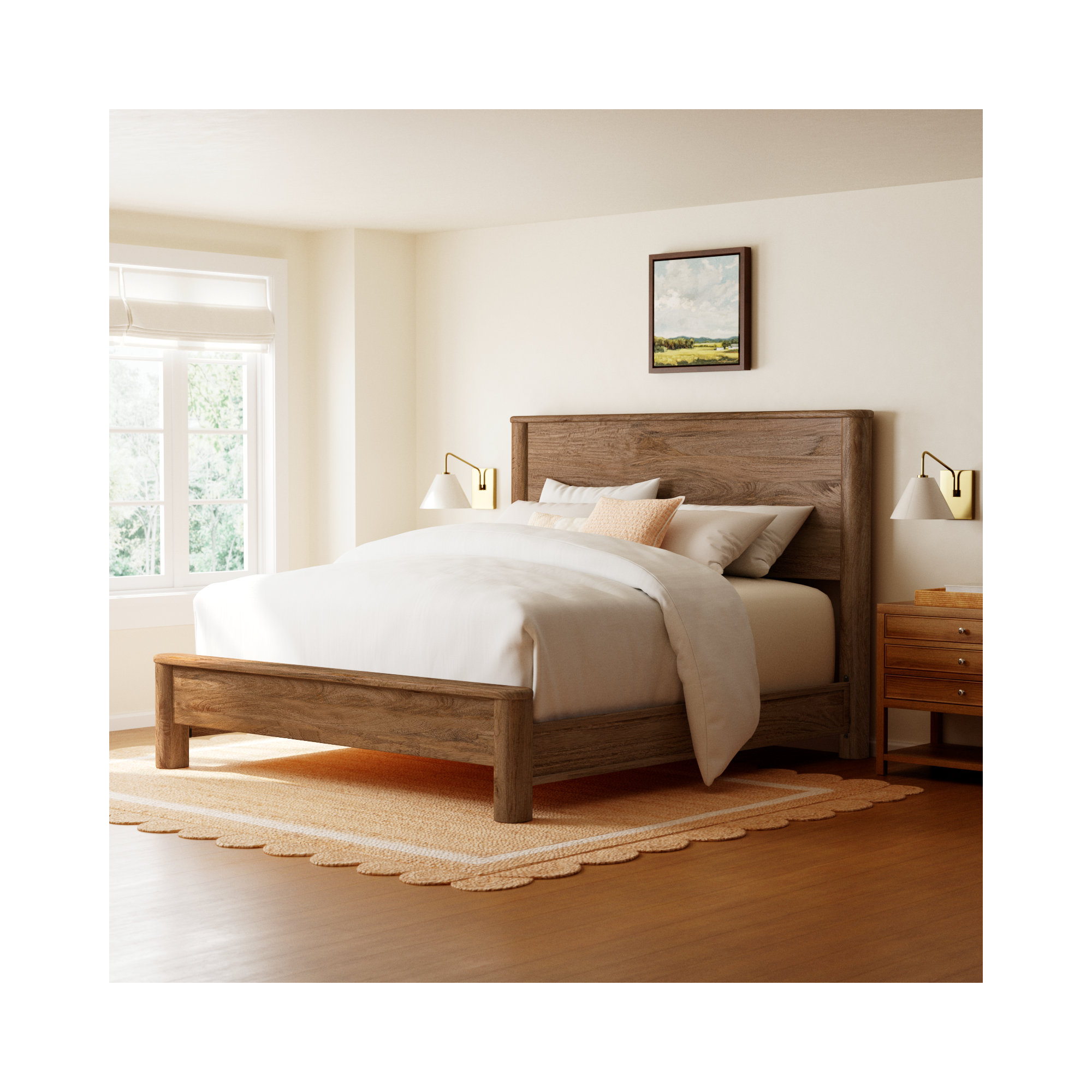 Quinn Solid Wood Bed, King
