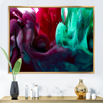Encre liquide verte et rouge - reproduction d'art moderne sur toile