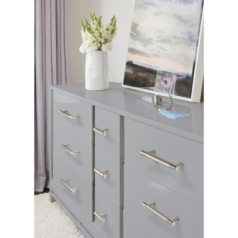 Polished Nickel T-Handle Cabinet Knob with Mounting Hardware