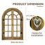 Arched Window Pane Wall Mirror 24 x 36 Inch, Rustic Farmhouse Wooden Frame Decorative Mirror for Bathroom, Hallway or Living Room-357941613-357941609