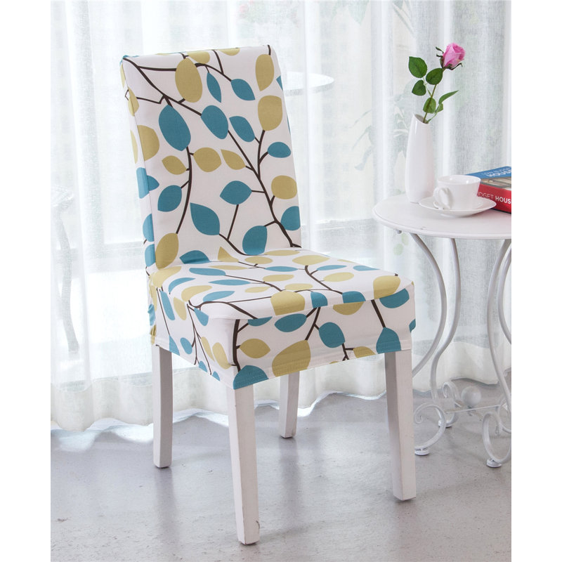 Housse pour chaise de salle à manger élégante, Fleur de saison verte, H 23,6 po x l 15,7 po x P 23,6 po