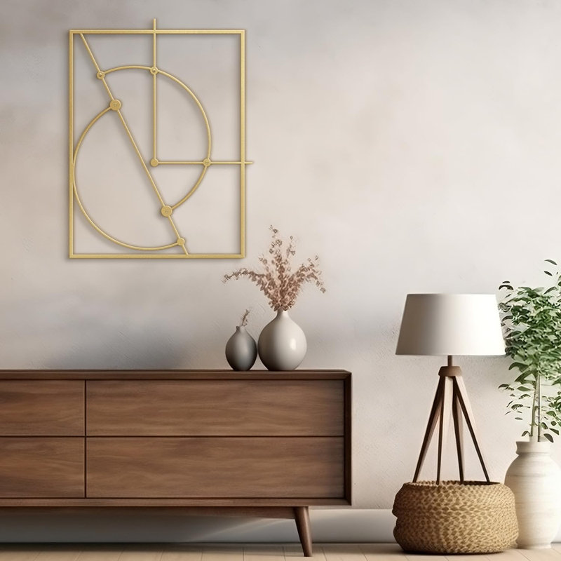 Wall Decor Metal, 36" H x 24" W x 0.05" D, Gold