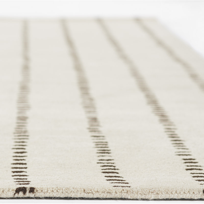Austen Hand Tufted Wool Striped Area Rug in Beige, Rectangle 9' x 12'