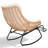 Patio Wicker Rocking Chair With Cushion and Footrest-1049448810