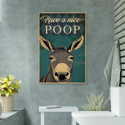 «Donkey Have A Nice Poop», reproduction d'art graphique sur toile tendue