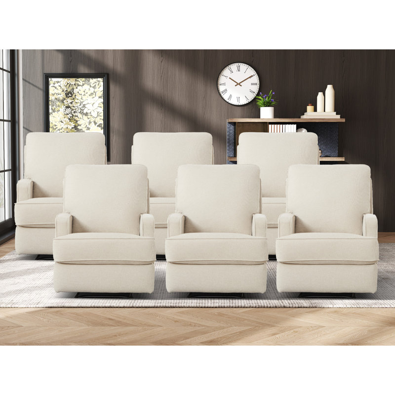 29.5" Wide Modern Refined Linen Upholstered Standard Manual Recliner