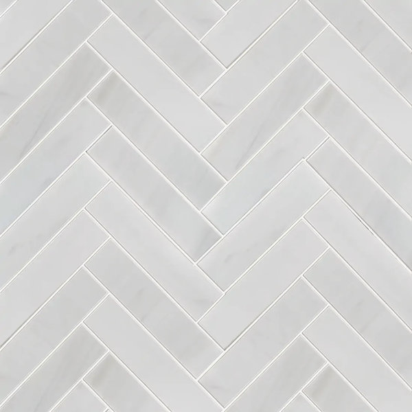 Calacatta Herringbone 8-In X 11-In Polished Marble Mosaic Floor And Wall Tile(0.61-Sq. Ft/ Piece)