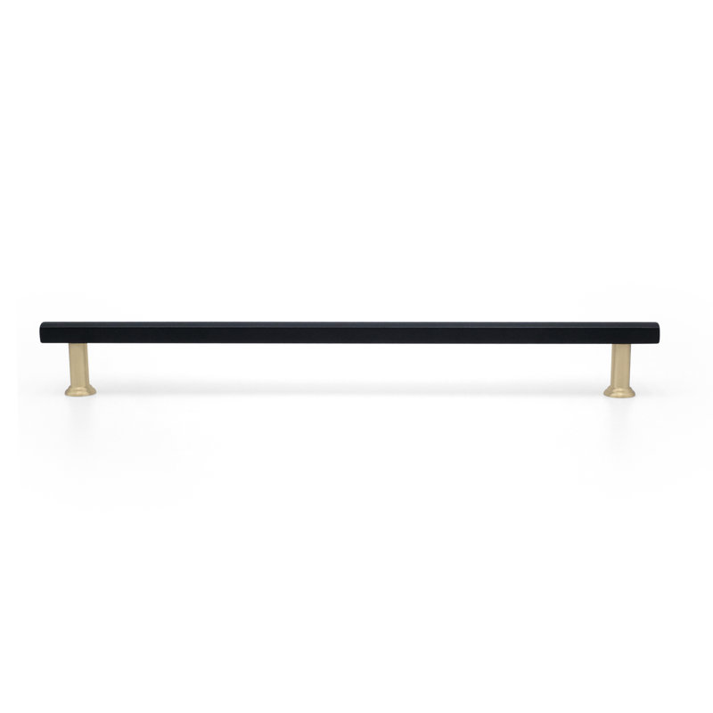 Mod Two Tone Bar / Handle Pull, 12", Matte Black/Weathered Nickel