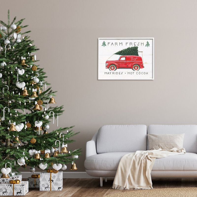 «Farm Fresh Rustic Antique Holiday», enseigne noire encadrée, art texturé par James Wiens, H 24 po x l 30 po x P 1,5 po