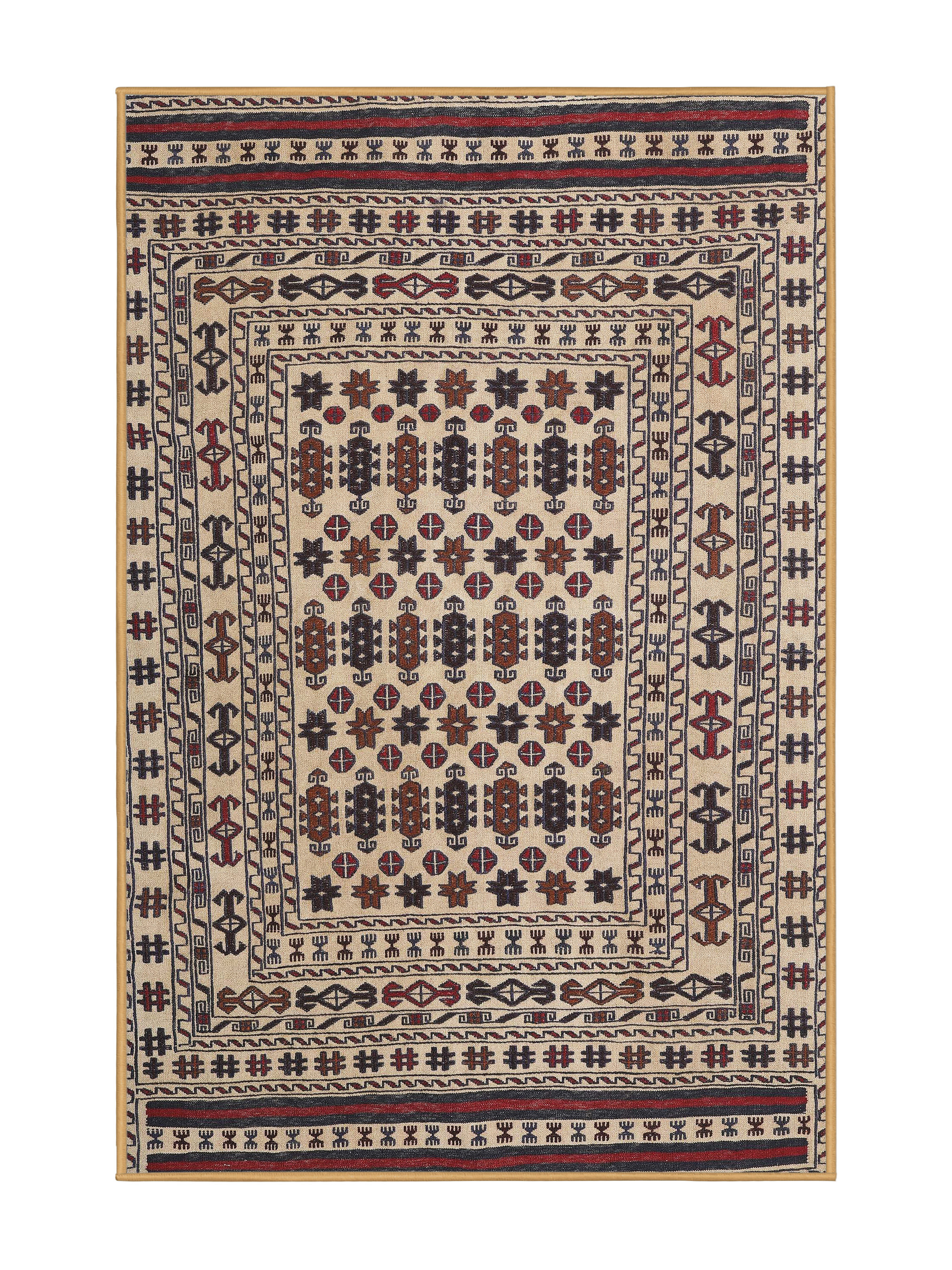 Wayfair Monarchy Rugs Bungalow Rose Traditional Maroon/Black/Cream Area Rug - Wayfair Canada