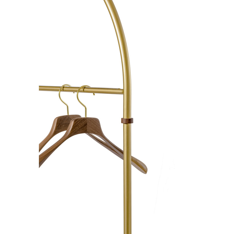 Arco 47.24" Clothes Rack, Brass/Walnut