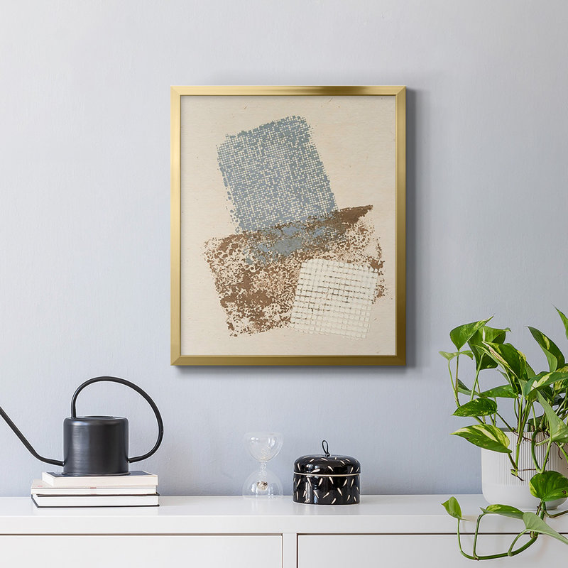 Toile encadrée de qualité supérieure embellie Scrim II - prête à être accrochée, Or, H 20 po x l 16 po