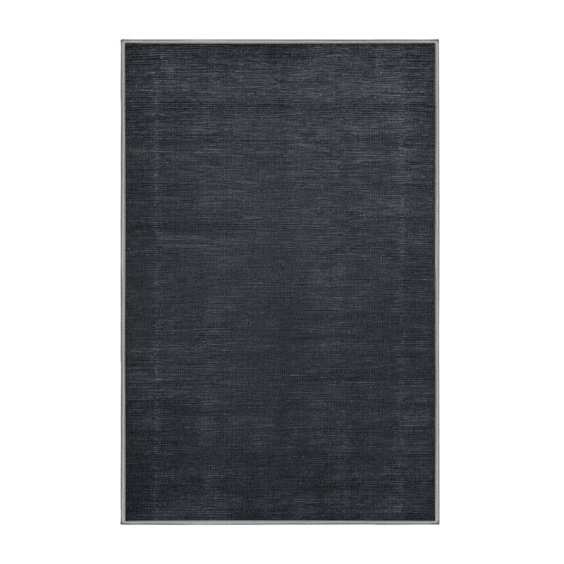 Machine Washable Solid Gray Area Rug, Rectangle 3' x 5'