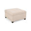 Rangement contemporain en blé avec couvercle et pieds en bois de bouleau pour la couleur de la chambre à coucher, offrant un design confortable