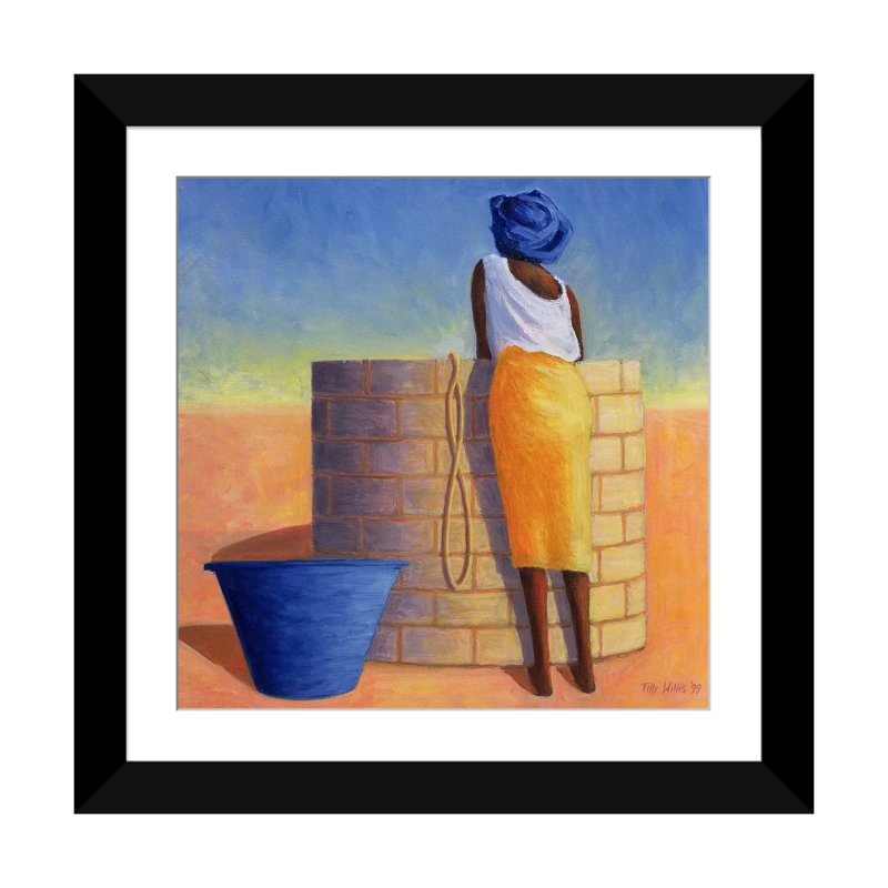 «Well Woman», reproduction sur toile, H 16 po x l 16 po x P 1 po, Papier avec cadre noir, Blanc